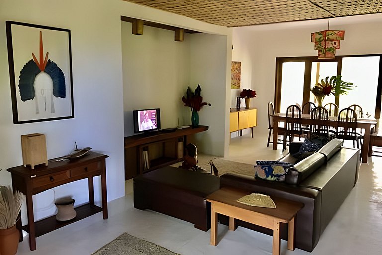Casa Licuri Praia de Algodões, na beira do mar.