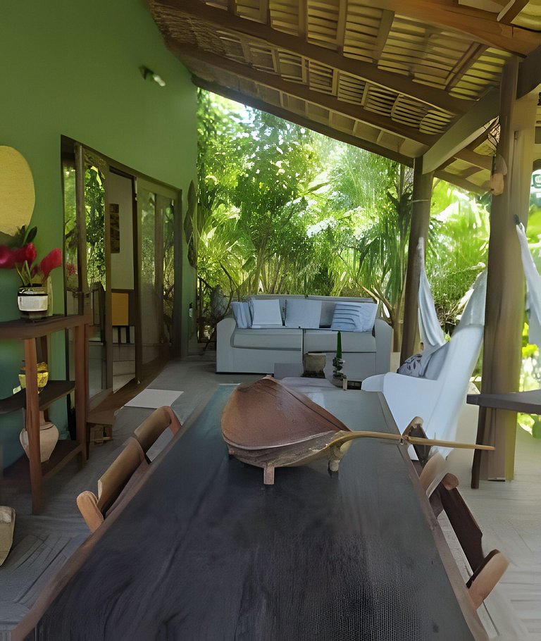 Casa Licuri Praia de Algodões, na beira do mar.