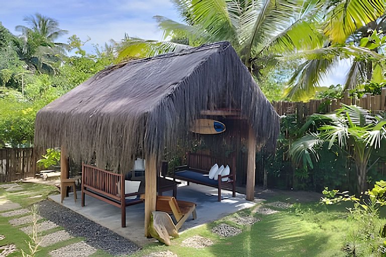 Casa Licuri Praia de Algodões, na beira do mar.
