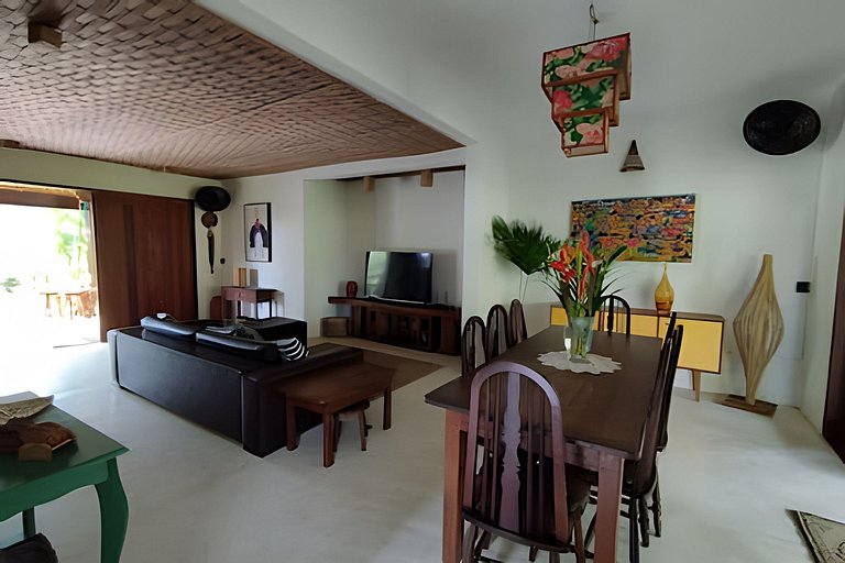 Casa Licuri Praia de Algodões, na beira do mar.